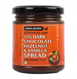 Urban Platter 55% Dark Chocolate Hazelnut & Vanilla Spread  Glass Jar  200 grams